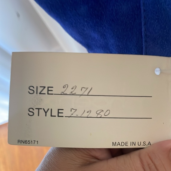 NWT 1980s Vintage Blue Suede Leather Bomber Jacket. - Picture 11 of 16